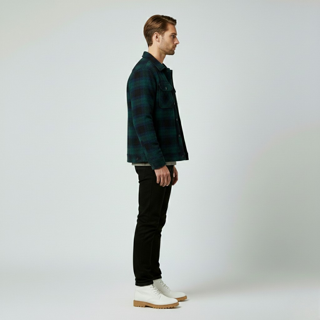 Plaid Flannel Shirt Jacket