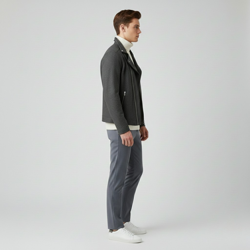 Suede-Style Moto Jacket