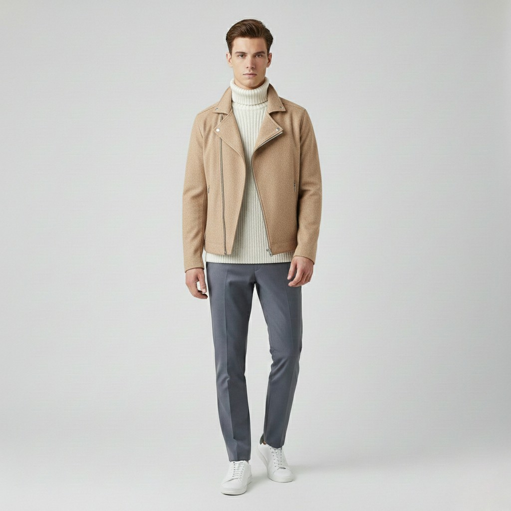 Suede-Style Moto Jacket