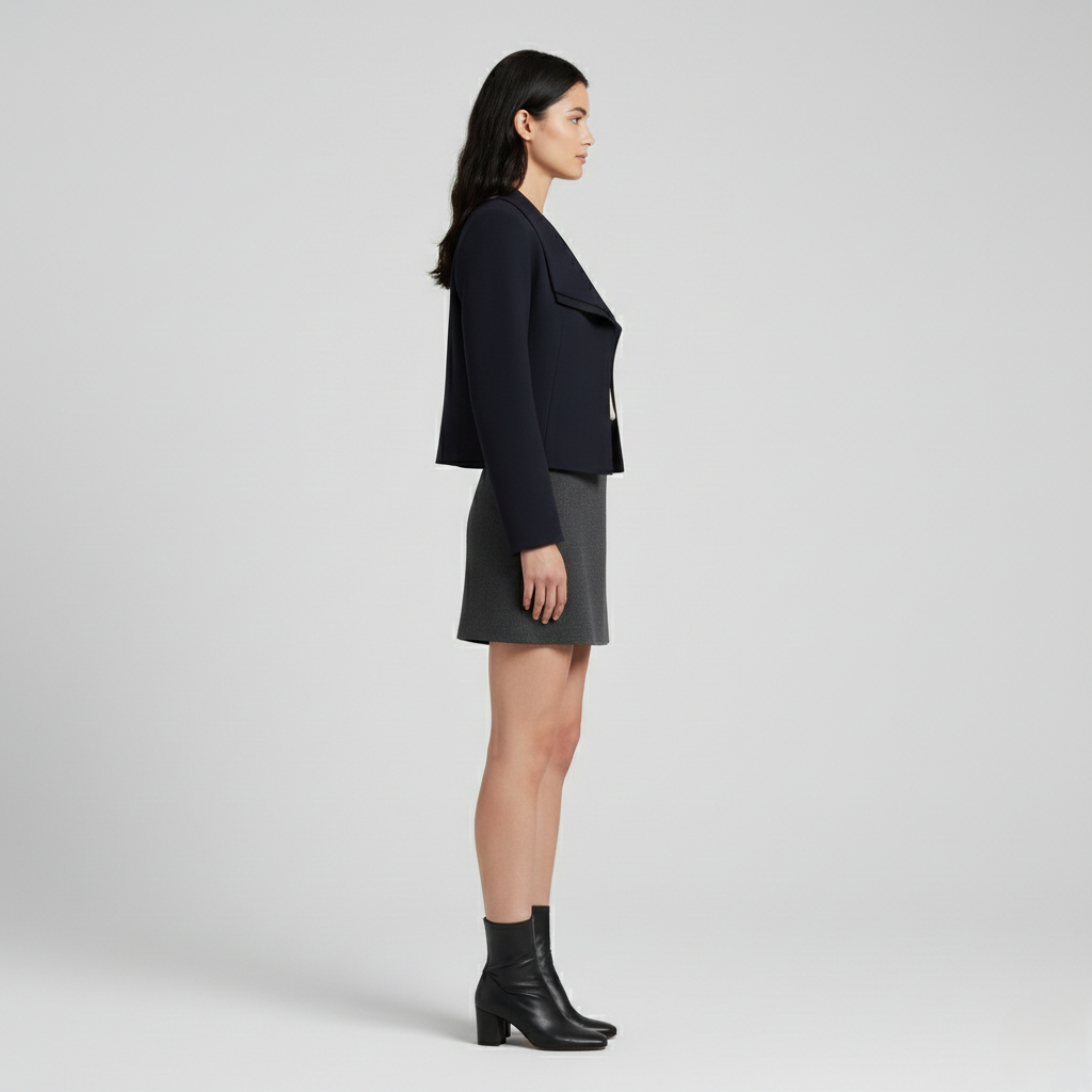 Structured Cropped Drape Blazer