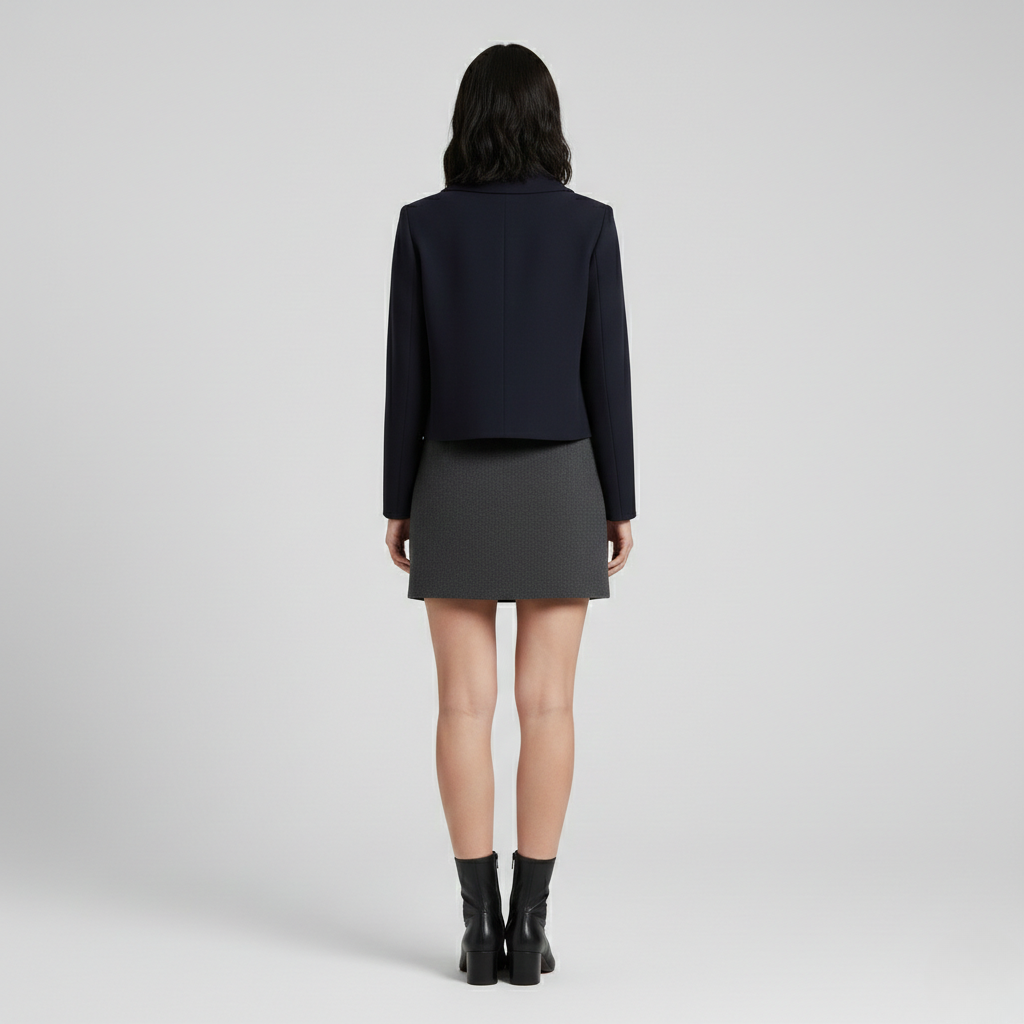 Structured Cropped Drape Blazer