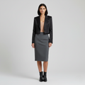 Cropped Satin Tailored Blazer