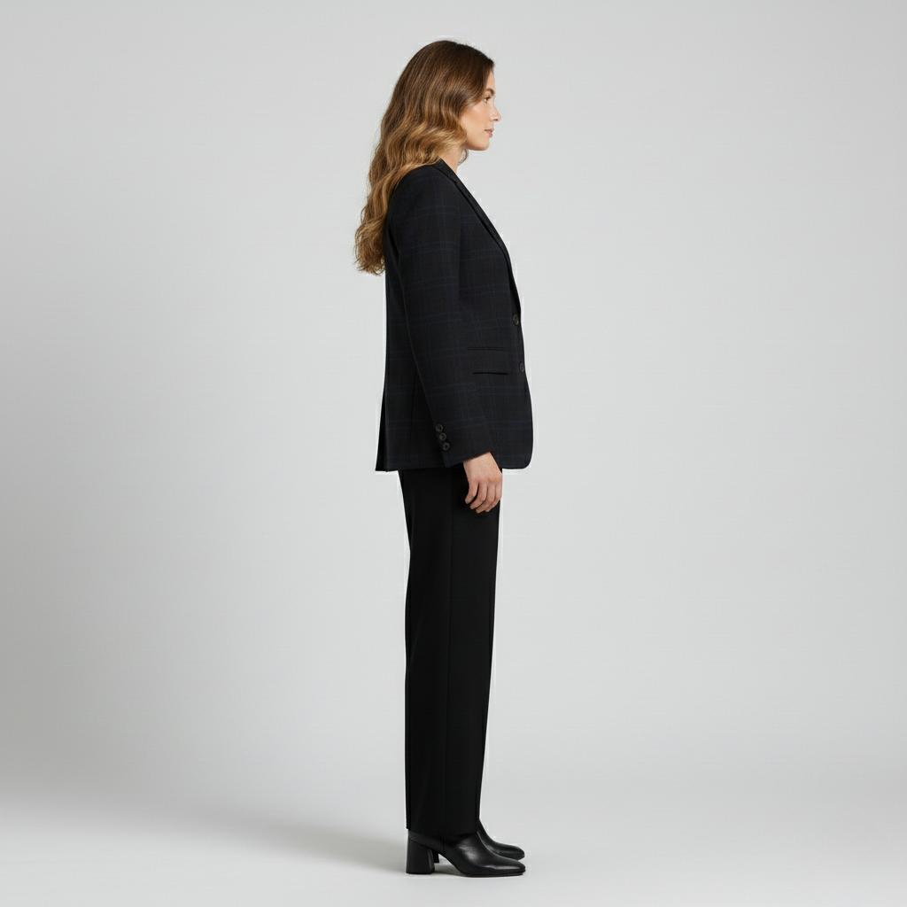 Classic Plaid Tailored Blazer