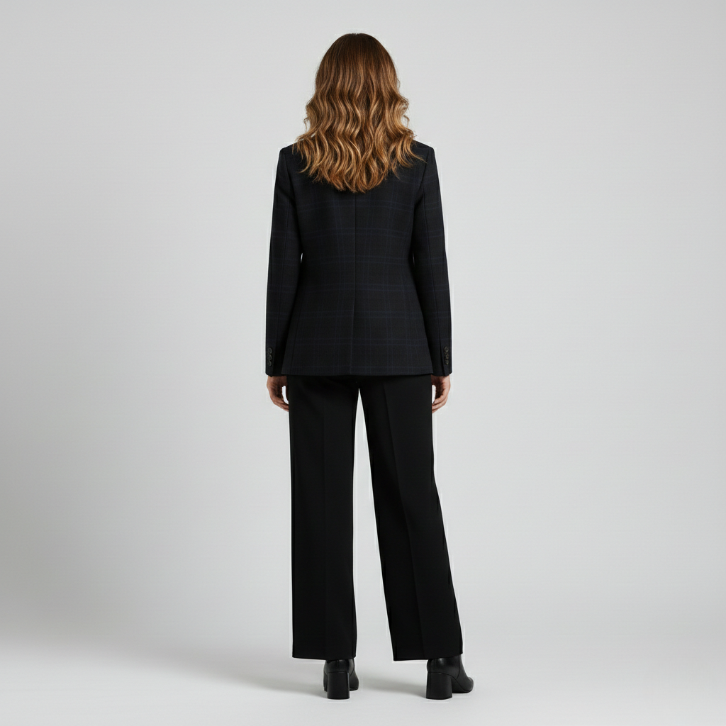 Classic Plaid Tailored Blazer