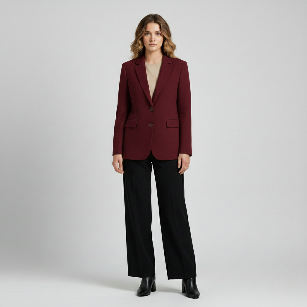 Classic Plaid Tailored Blazer