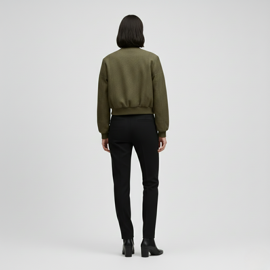 Structured Zip-Up Bomber Jacket