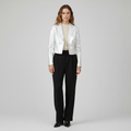Metallic Cropped Tailored Blazer