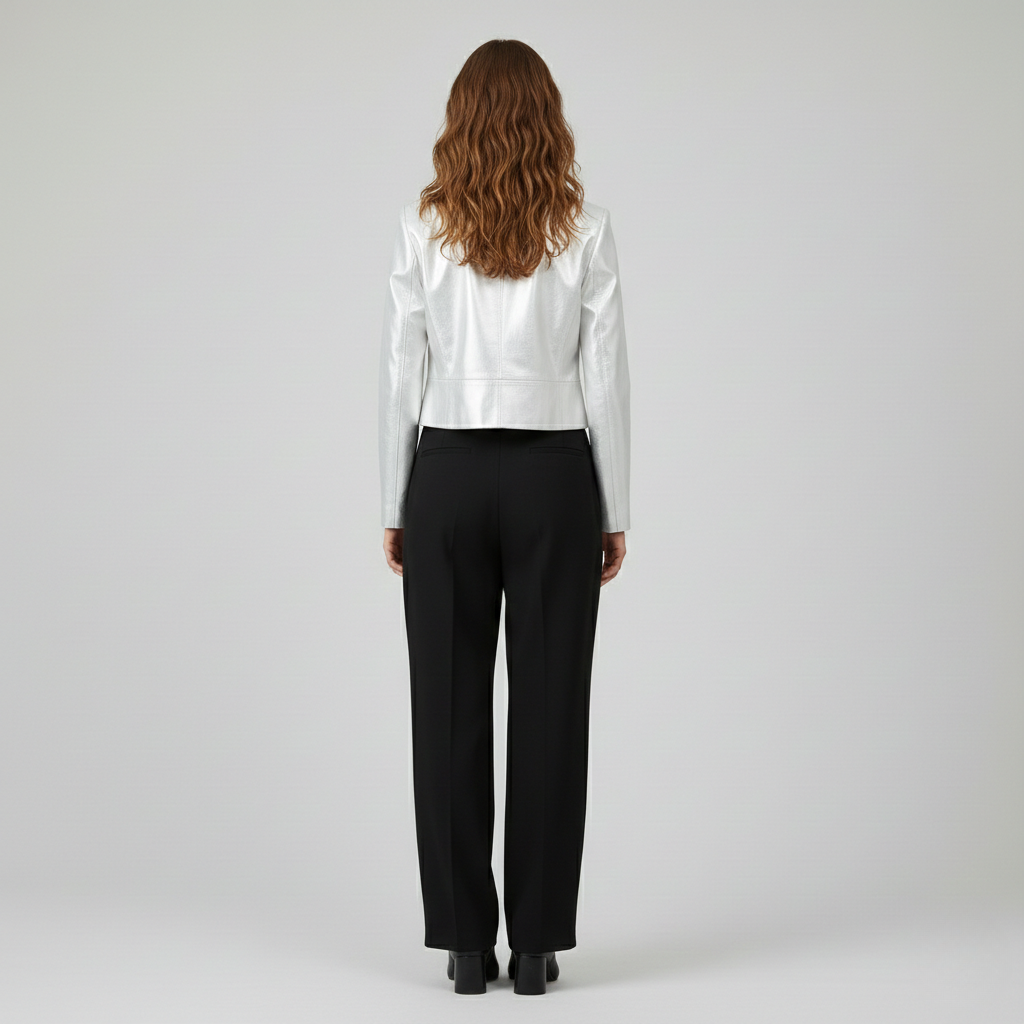 Metallic Cropped Tailored Blazer